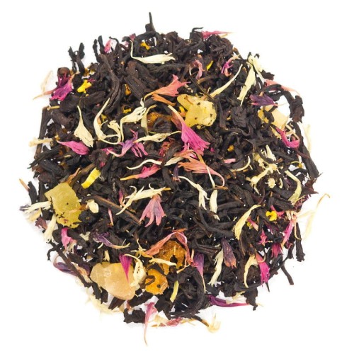 Herbata Czarna Melon z Mango z brzoskwinią ananasem płatki bławatka