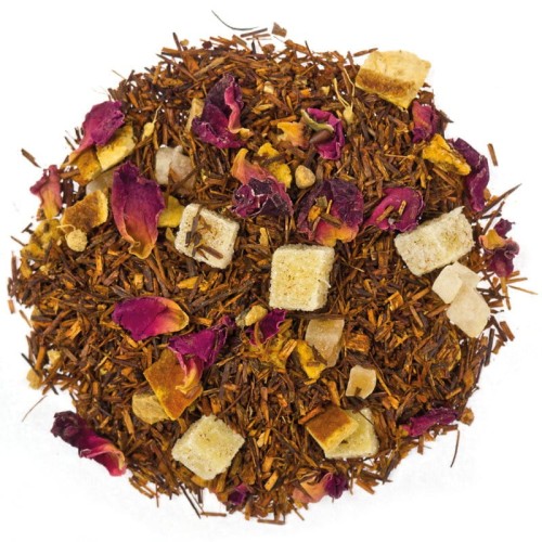 Herbata Rooibos Mandarynka z Imbirem  papaja skórka pomarańczy płatki róży 