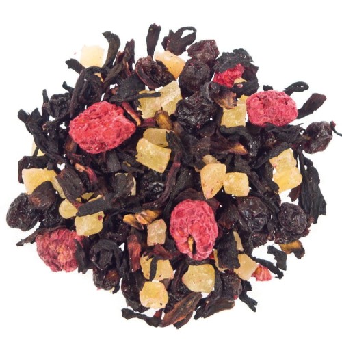 Herbata Owocowa Malina mieszanka z hibiskusem rodzynkami ananasem i malinami 