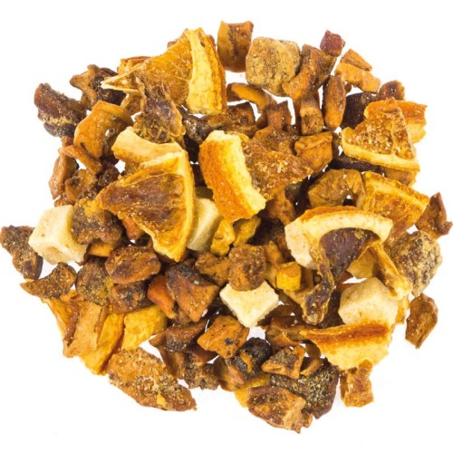 Herbata Owocowa Mandarynka z Imbirem z dodatkiem jabłek gruszek fig daktyli skórka pomarańczy imbir witamina C 