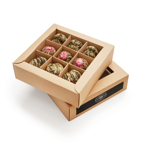 Zielona Herbata Kwitnąca 9 szt. Zestaw Prezentowy EKO Herbaciana Bombonierka