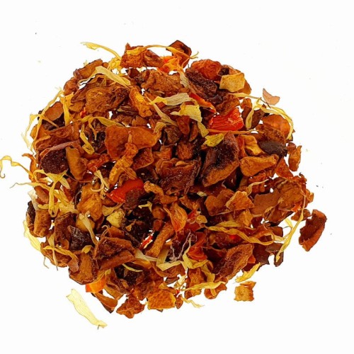 Herbata Owocowa Dynia i Kurkuma jabłko dynia cynamon ziarna kakaowca nagietek goździki