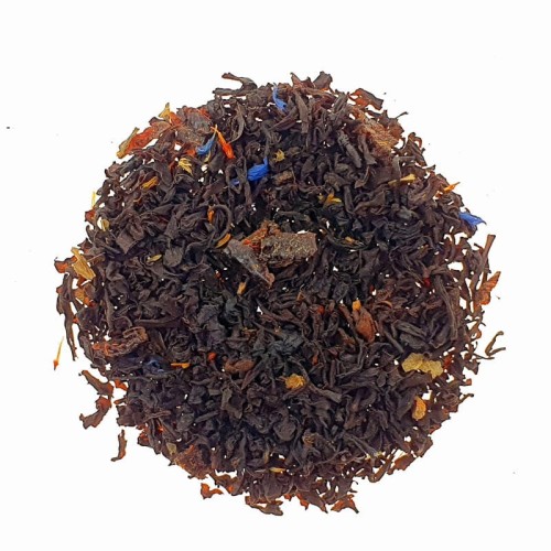 Herbata Czarna Ceylon Śliwka w Cynamonie z dodatkiem płatków ostu i bławatka