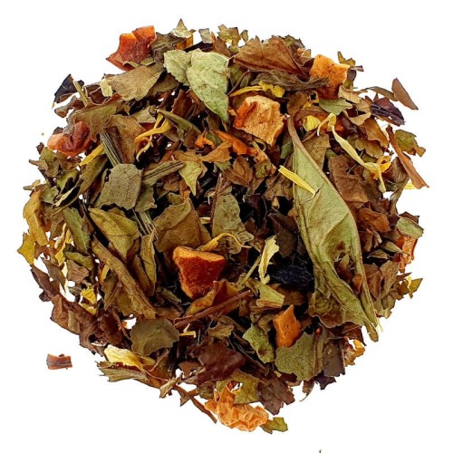 Herbata Biała Shou Mei  Aloes Truskawka jabłko truskawki płatki nagietka 